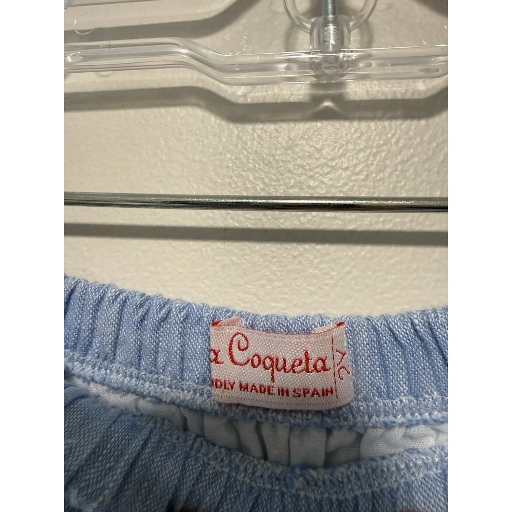 La Coqueta Alex Baby Trousers in Blue Drawstring Waist Size 2